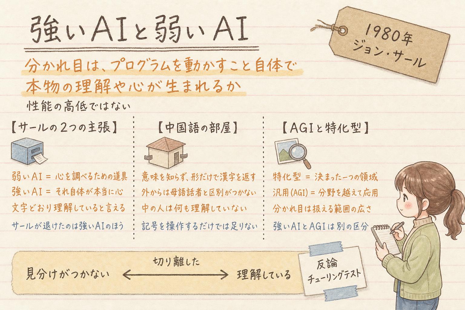 強いAIと弱いAIの学習ノート
