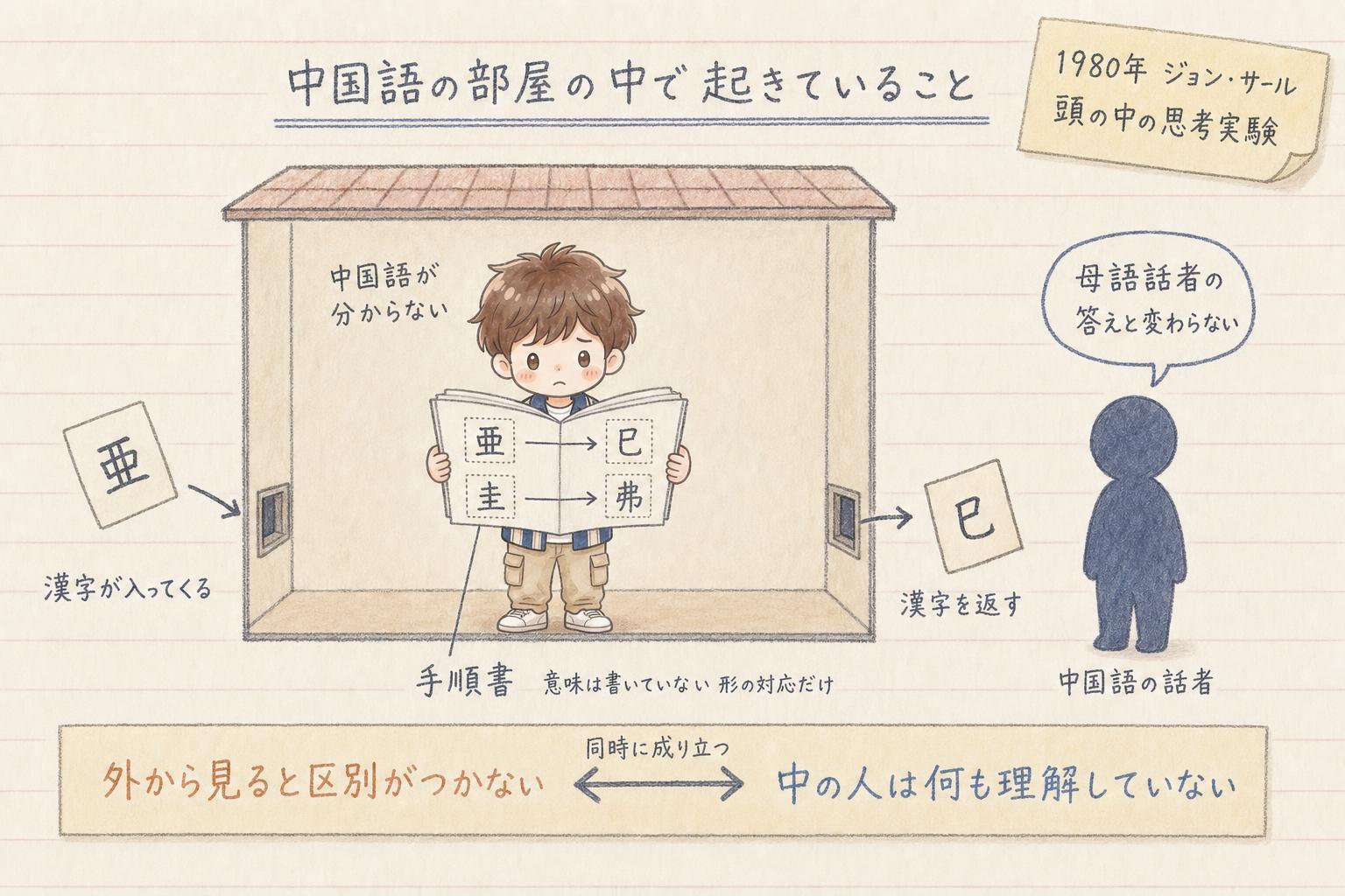 中国語の部屋の中で起きていること