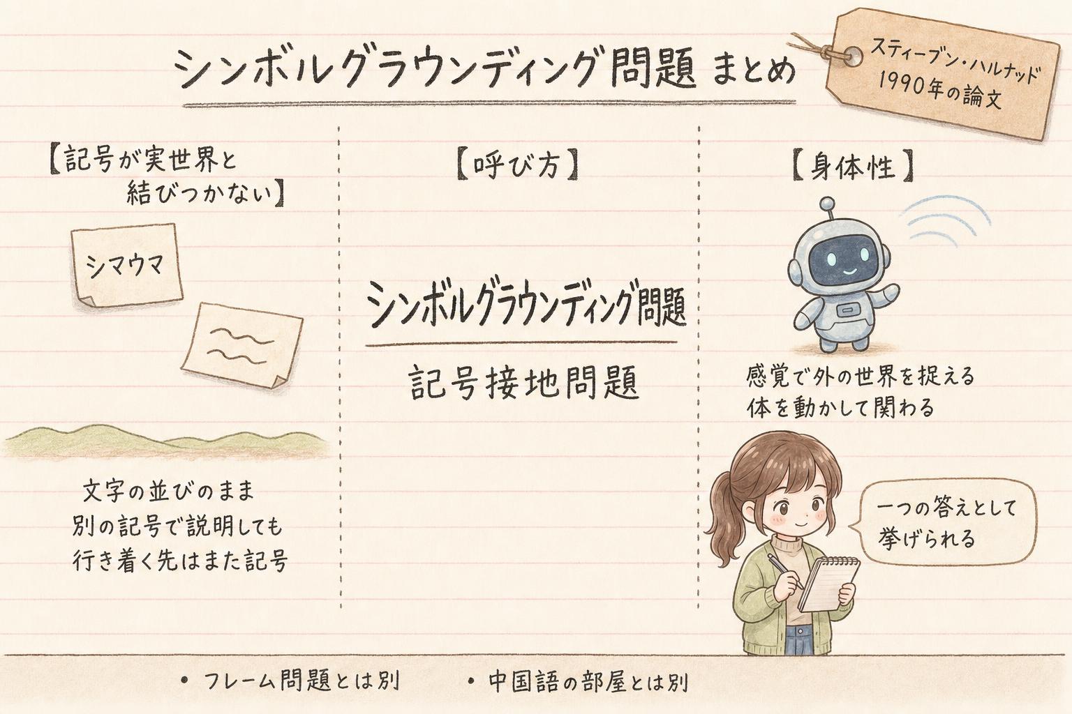 シンボルグラウンディング問題と身体性の学習ノート