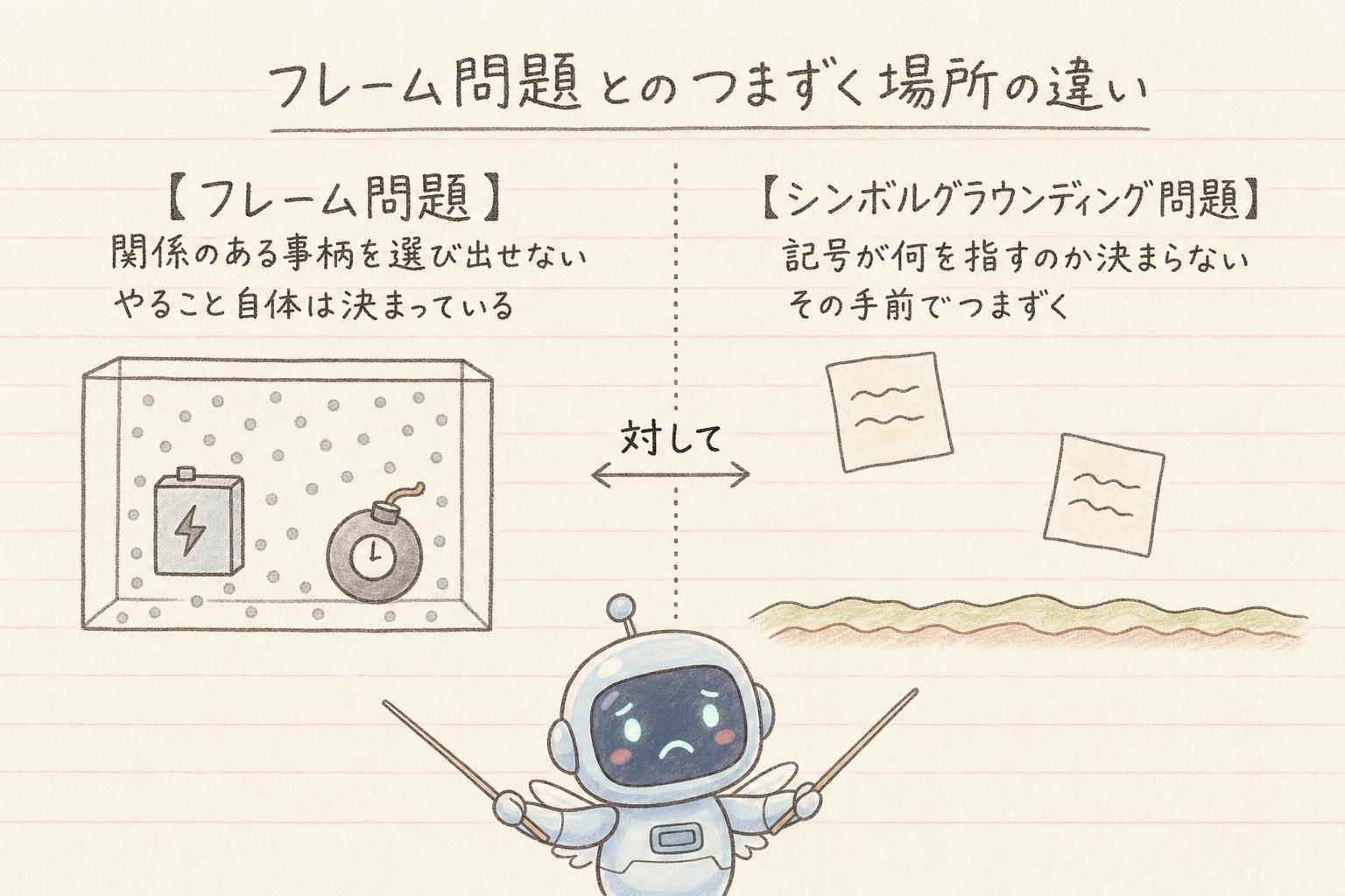 フレーム問題とのつまずく場所の違い