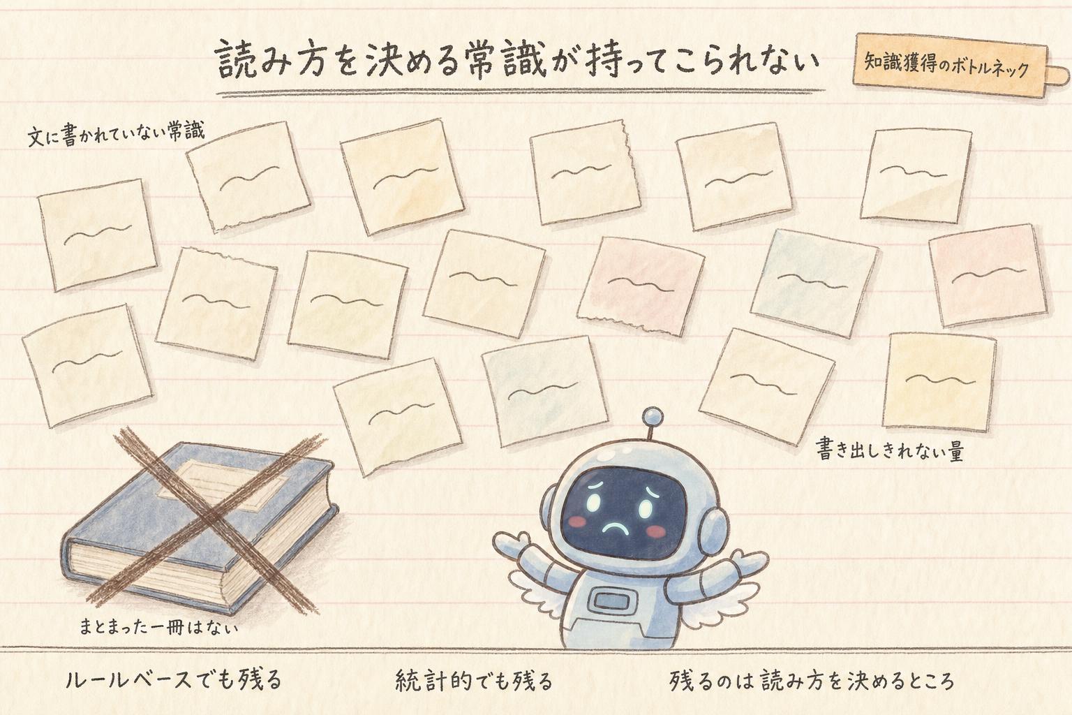 読み方を決める常識が持ってこられない